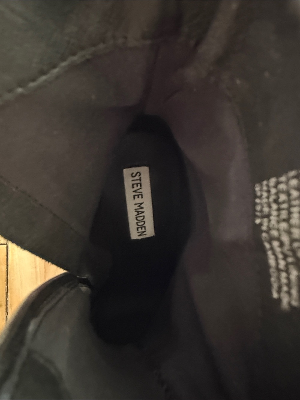 Steve Madden Black Leather High-Heel Zip Ankle Boots - Picture 2 of 2